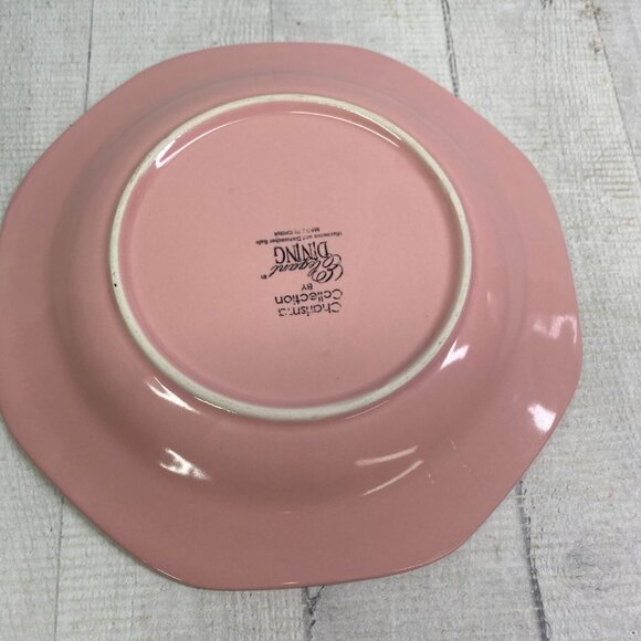Elegant Dining CHARISMA COLLECTION Pink Beaded Stoneware Salad Plates Set of 4 - Picture 7 of 16